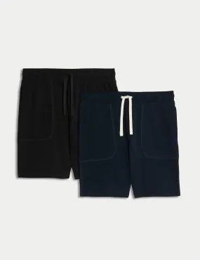 2pk Pure Cotton Jersey Shorts