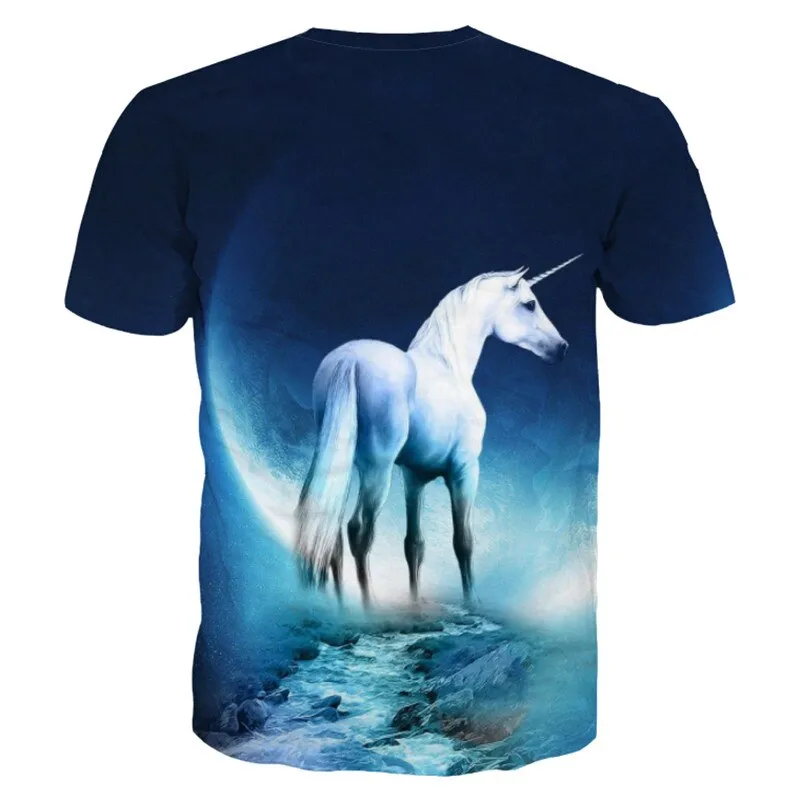 3D White Unicorn Shirt