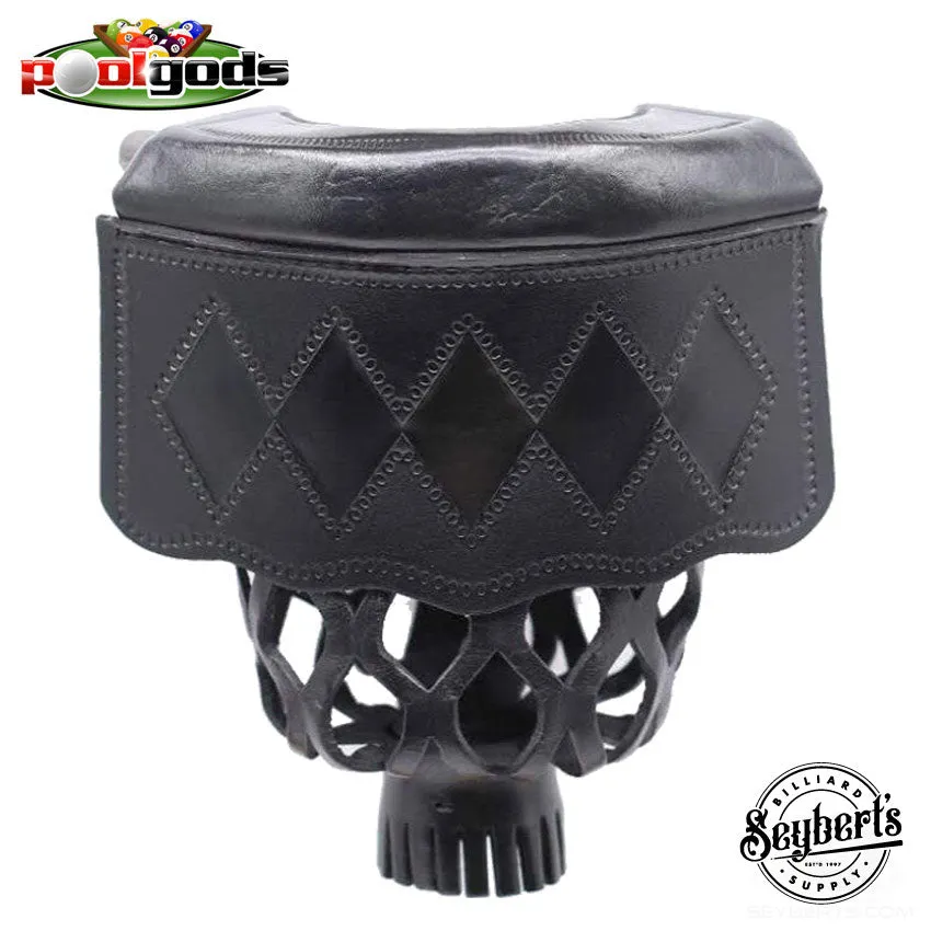 #6 Diamond Shield Black Leather Table Pocket (Set of 6)