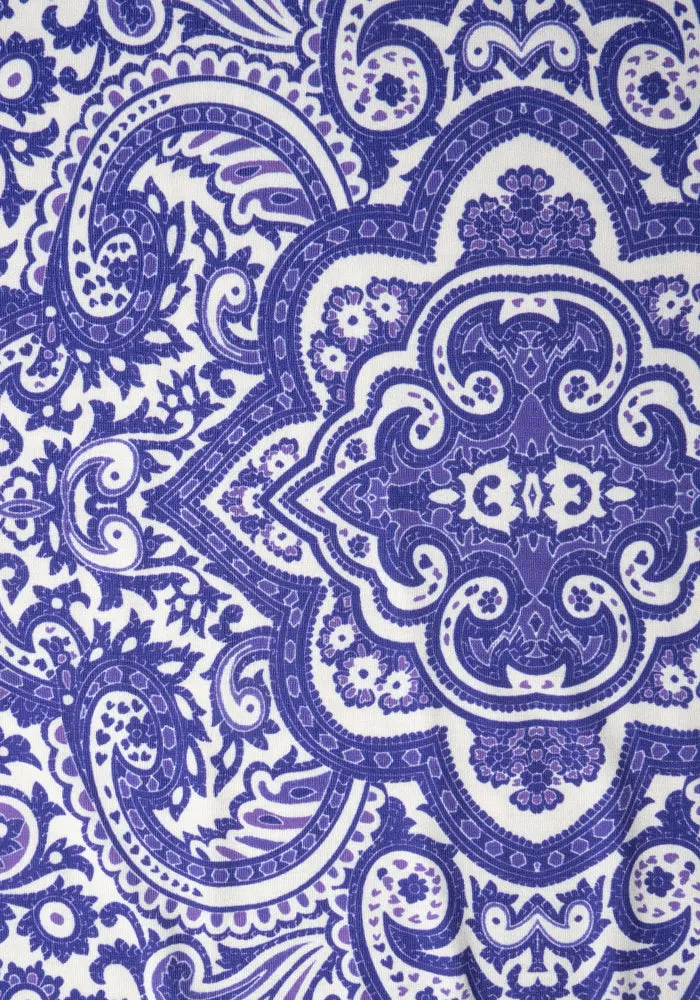 Aleah Purple Tile Print Dress