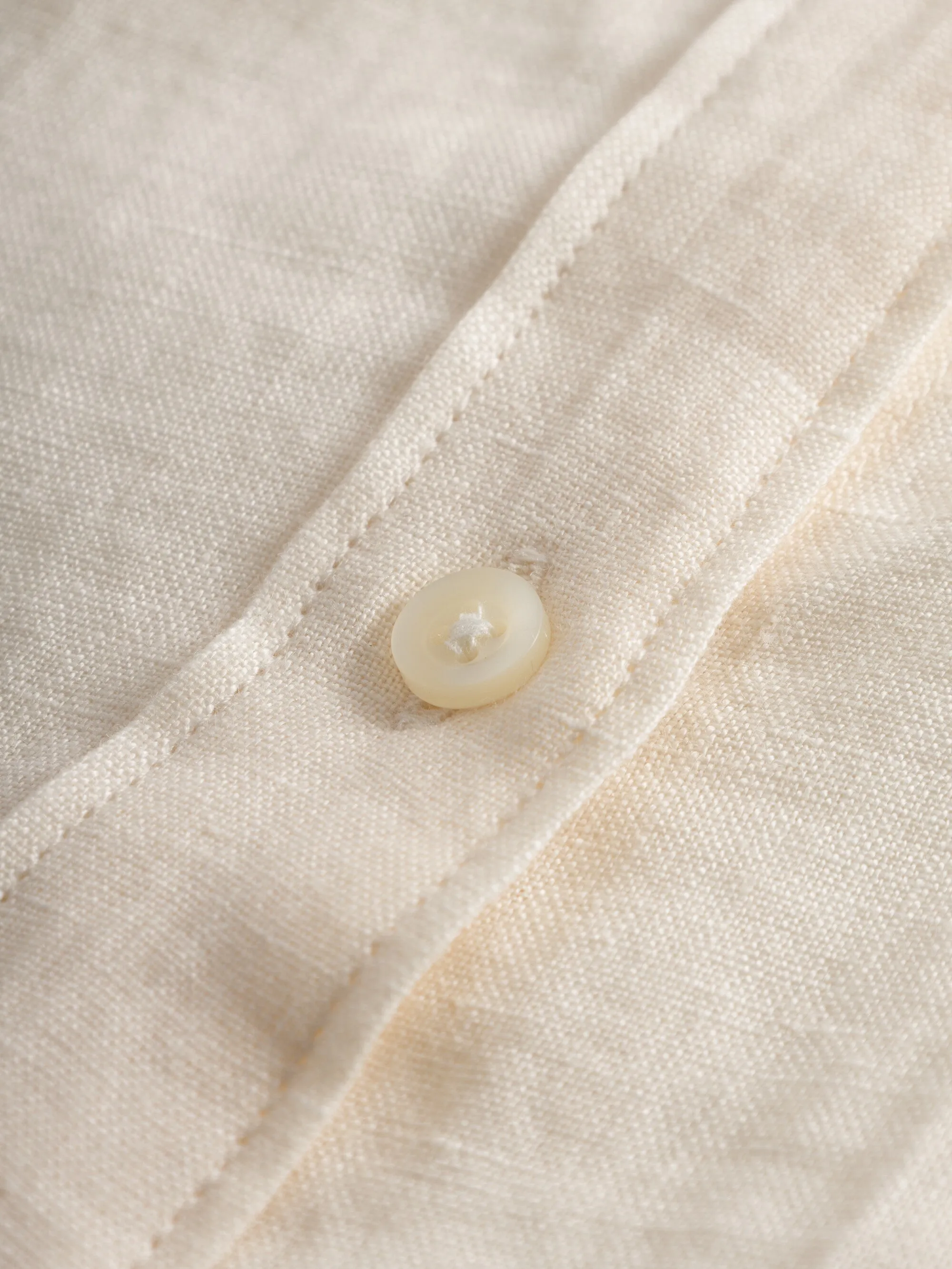 ASTER fold up short sleeve linen shirt - Buttercream