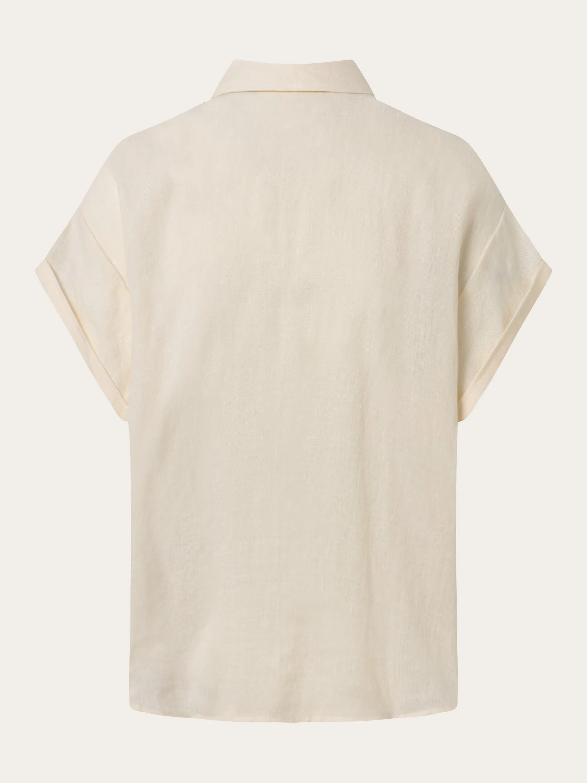 ASTER fold up short sleeve linen shirt - Buttercream
