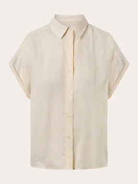 ASTER fold up short sleeve linen shirt - Buttercream
