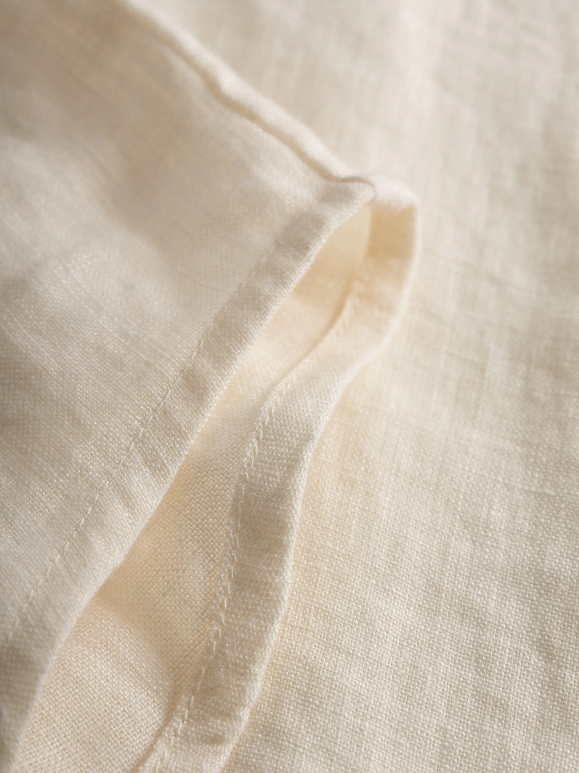 ASTER fold up short sleeve linen shirt - Buttercream