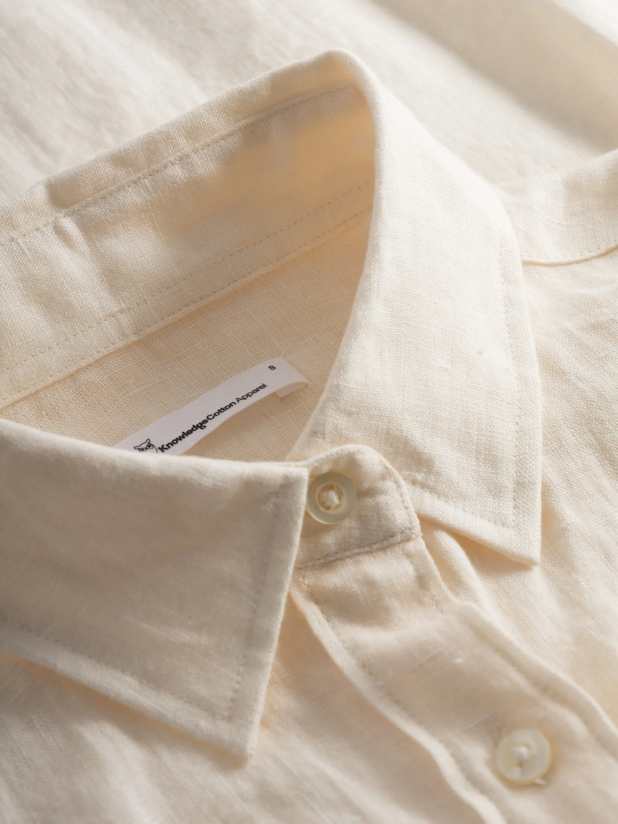 ASTER fold up short sleeve linen shirt - Buttercream