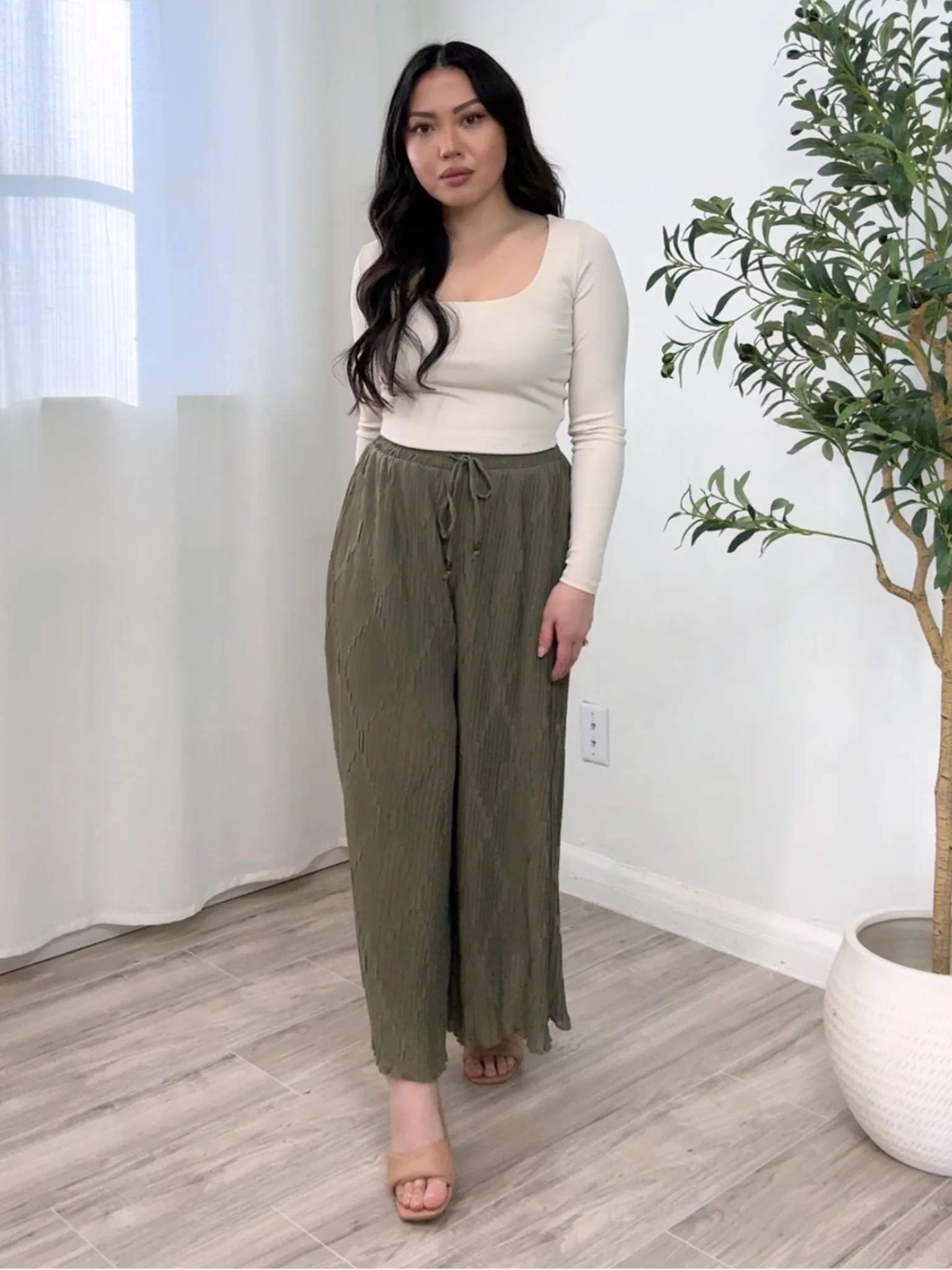 Azul Plisse Wide Leg Pant