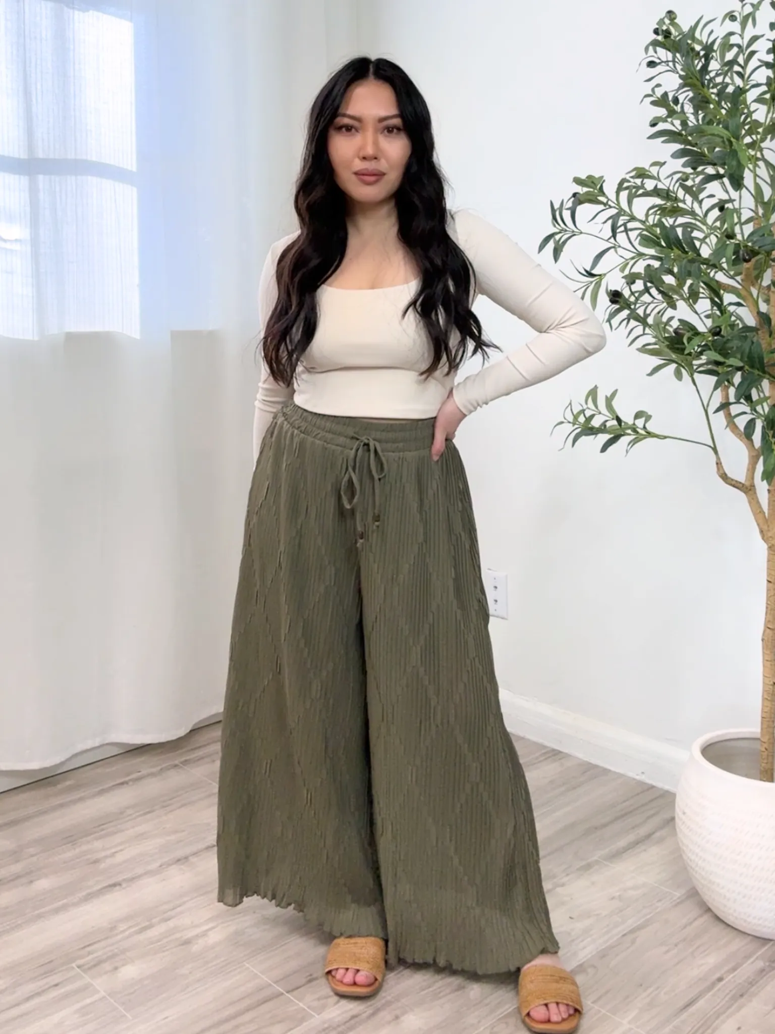 Azul Plisse Wide Leg Pant