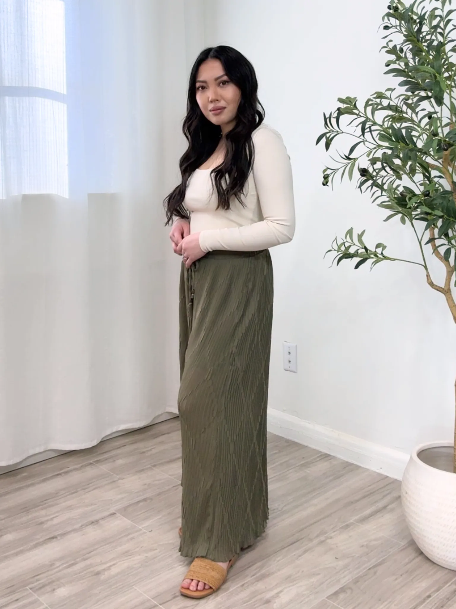Azul Plisse Wide Leg Pant