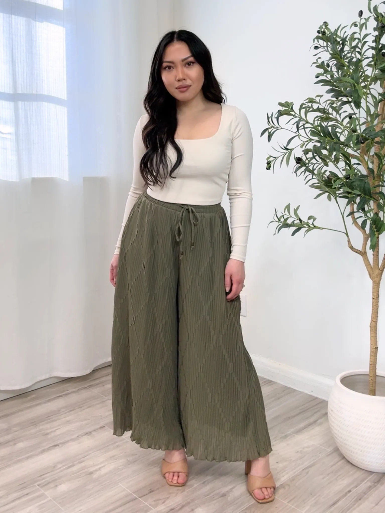 Azul Plisse Wide Leg Pant