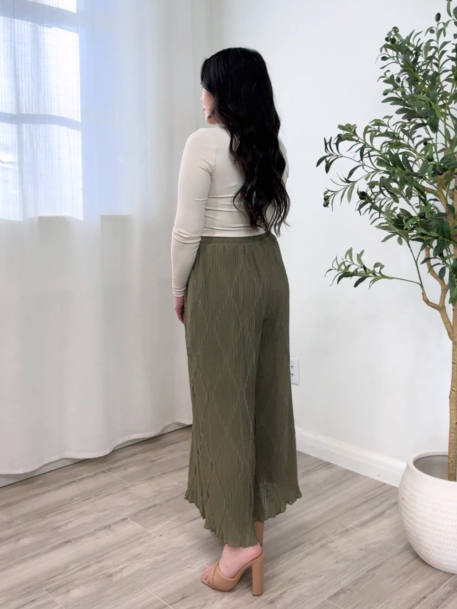 Azul Plisse Wide Leg Pant