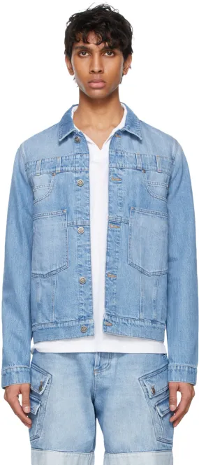 Balmain Blue Denim Deconstructed Jacket