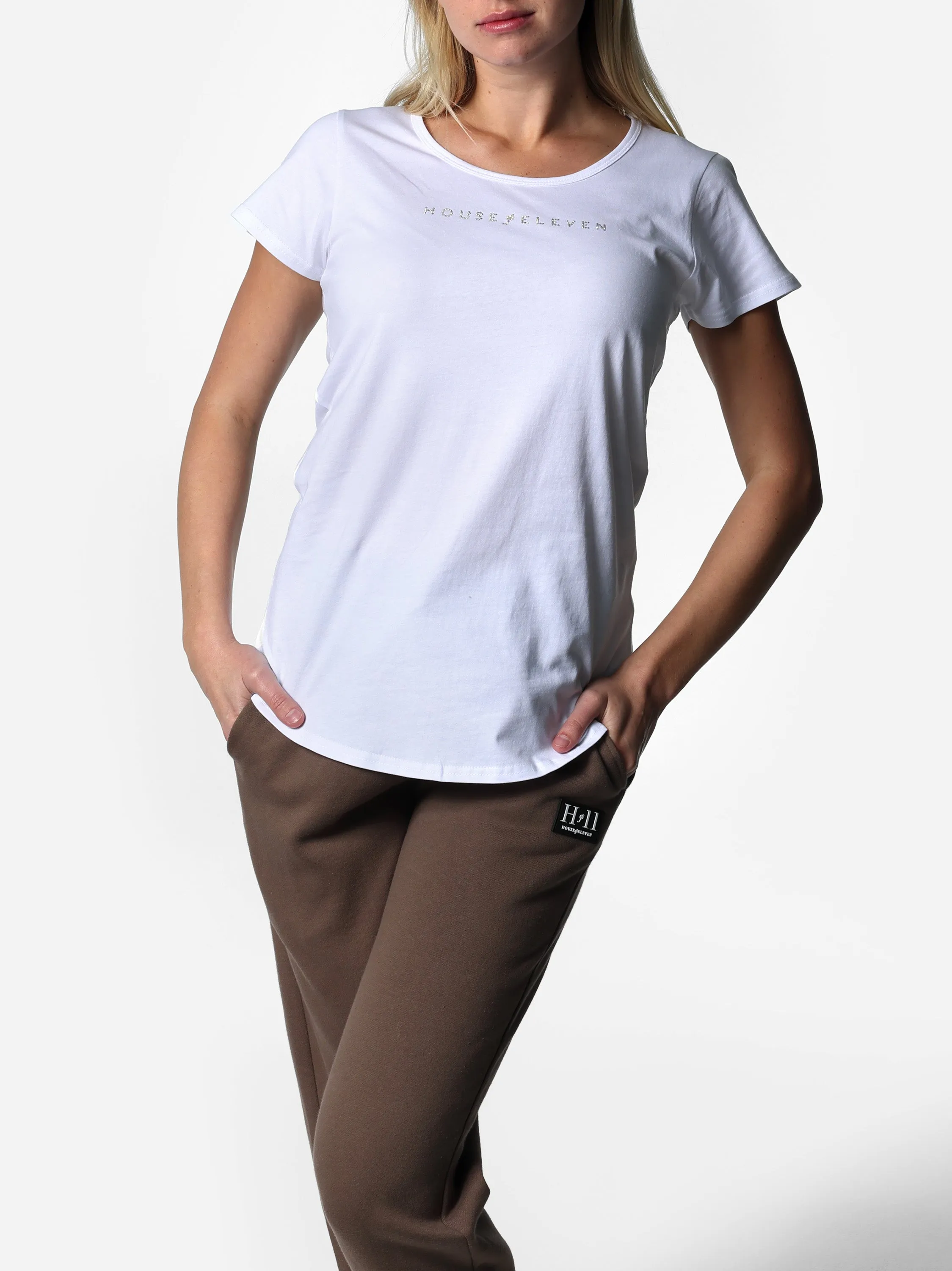 Bedazzled House of Eleven White Tee