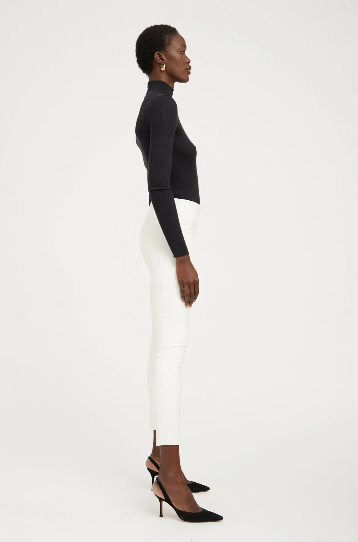 Black Cashmere Mock Neck