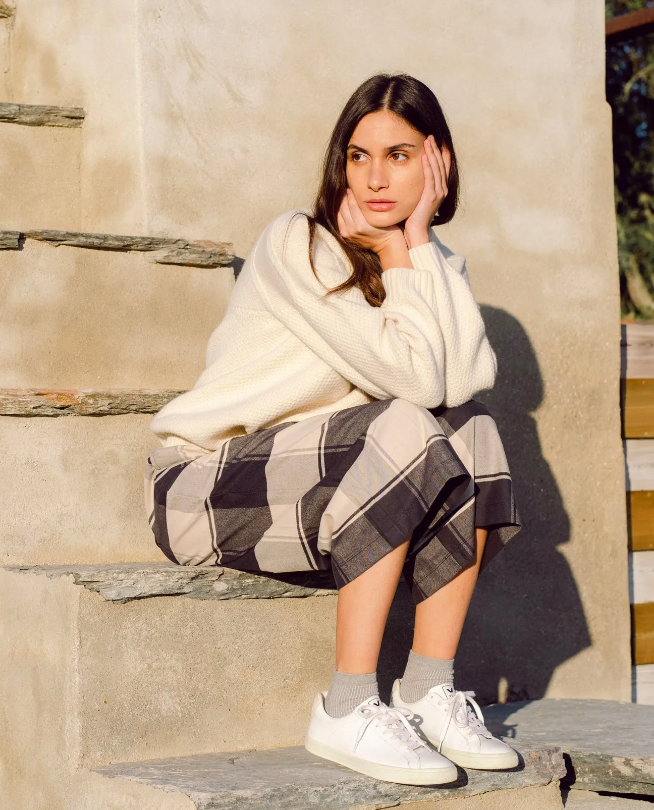 Blanche Lambs Wool Jumper In Chalk