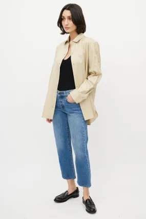 Blue Cotton Denim Medium Wash Jeans