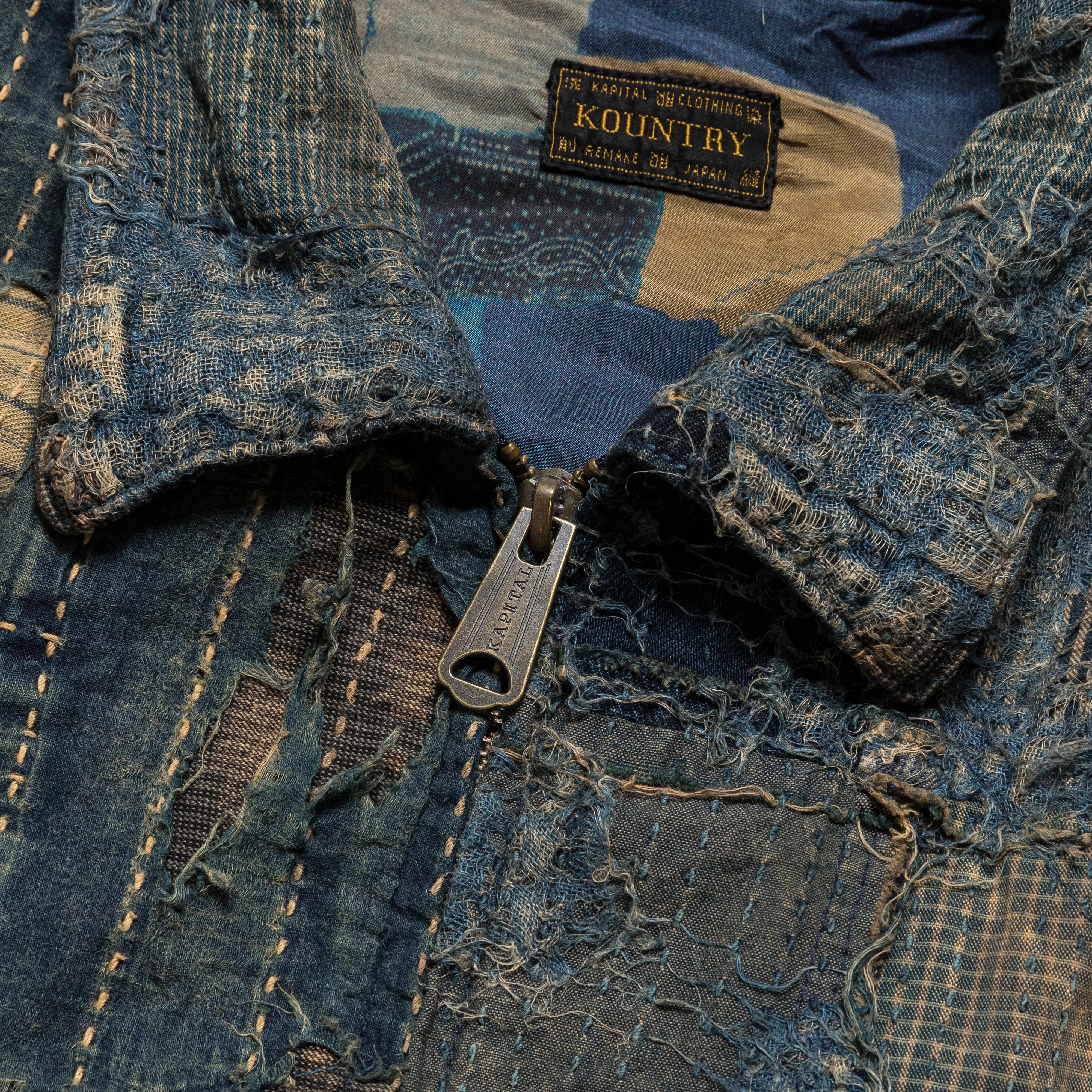 Optimized Vintage Dark Indigo Boro T-Back Drizzler Jacket