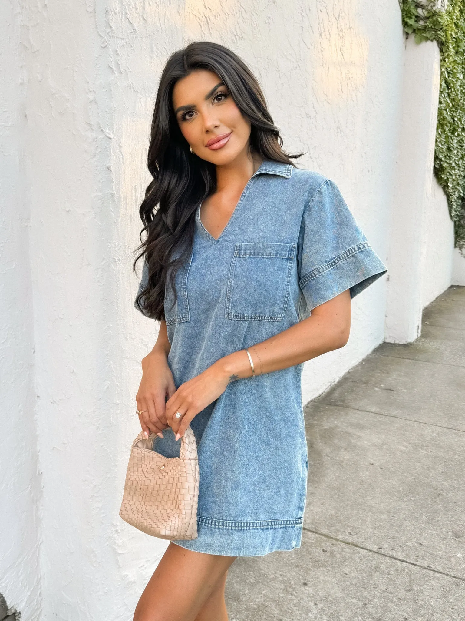 Cambria Denim Mini Dress - Final Sale