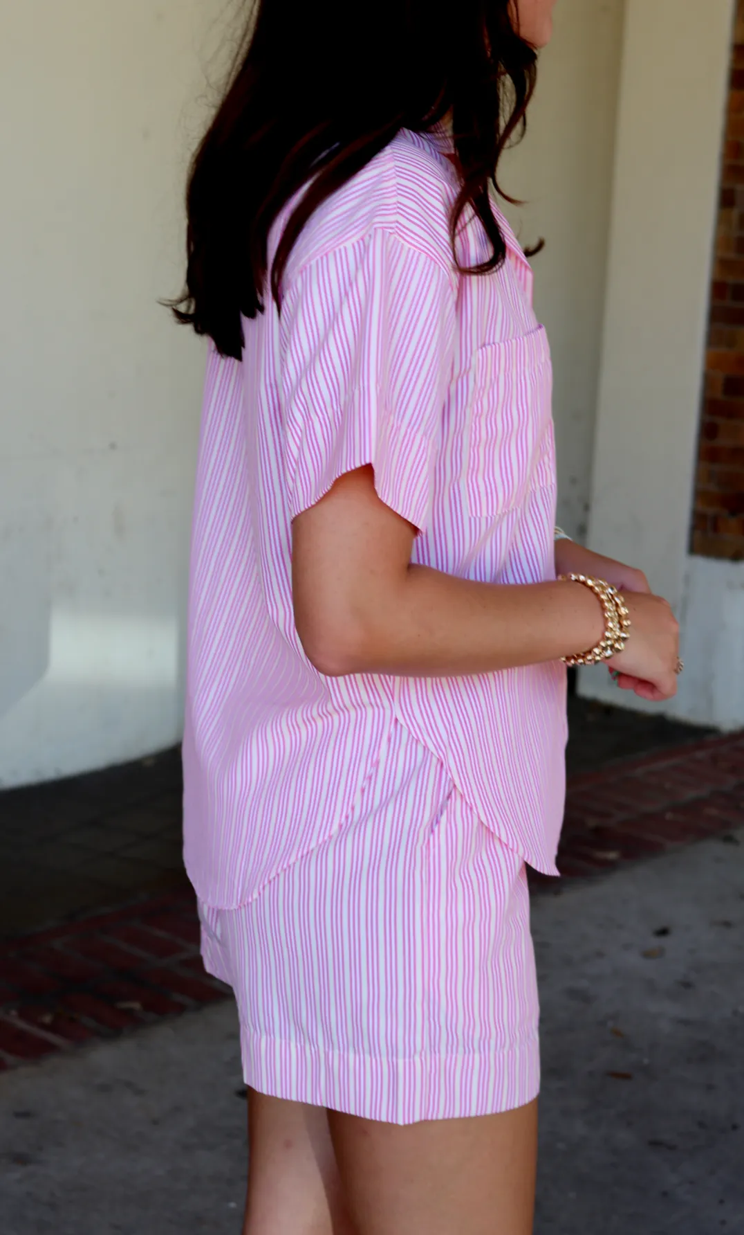 Candy Stripe Button Up Set