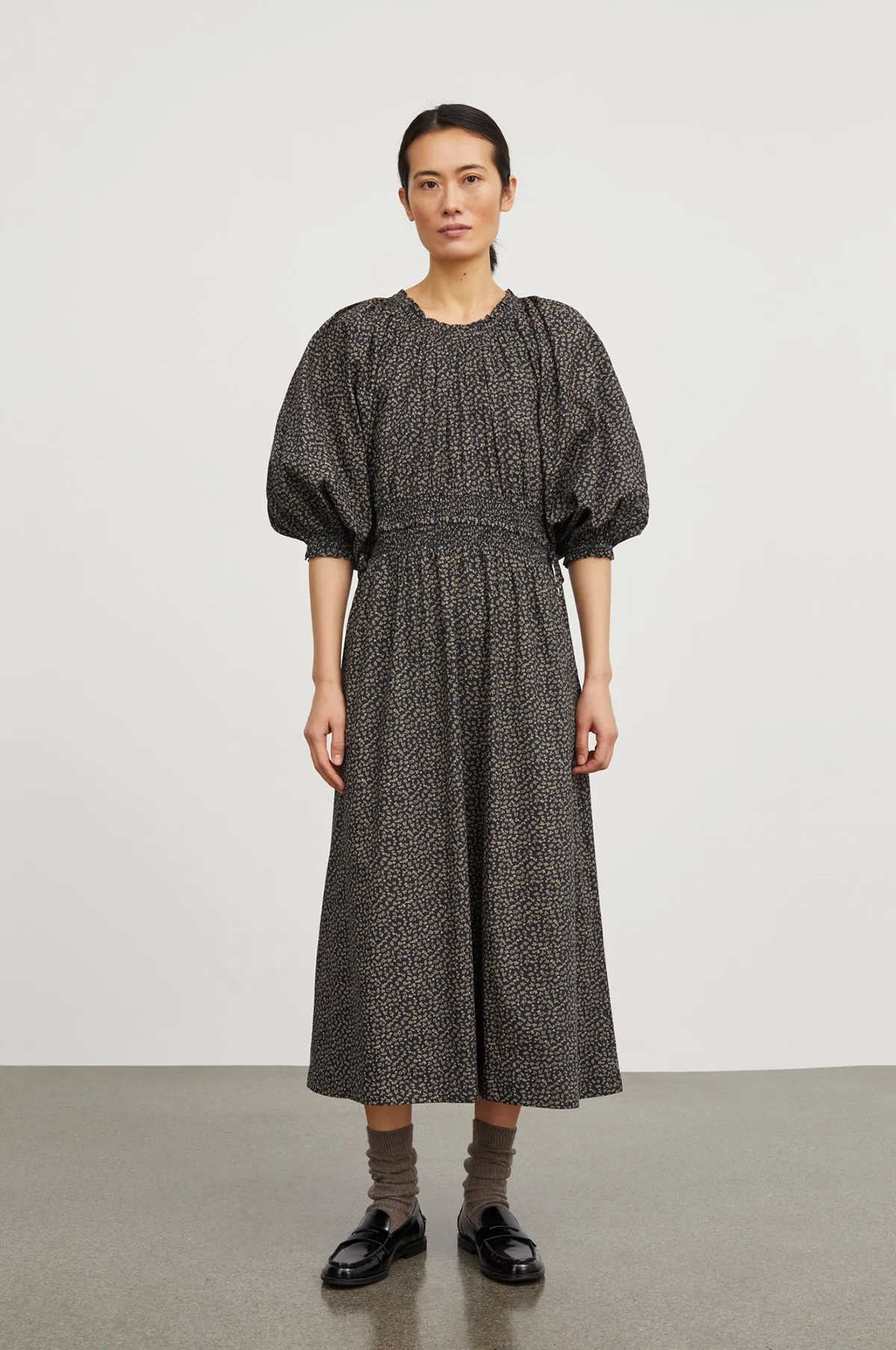 Carola Dress Eline Print Black/Beige