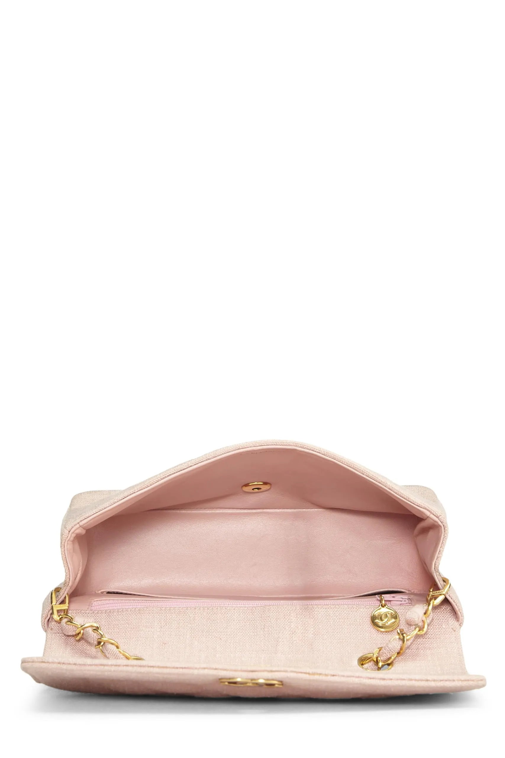 Chanel,  Pink Linen Diana Flap Small, Pink