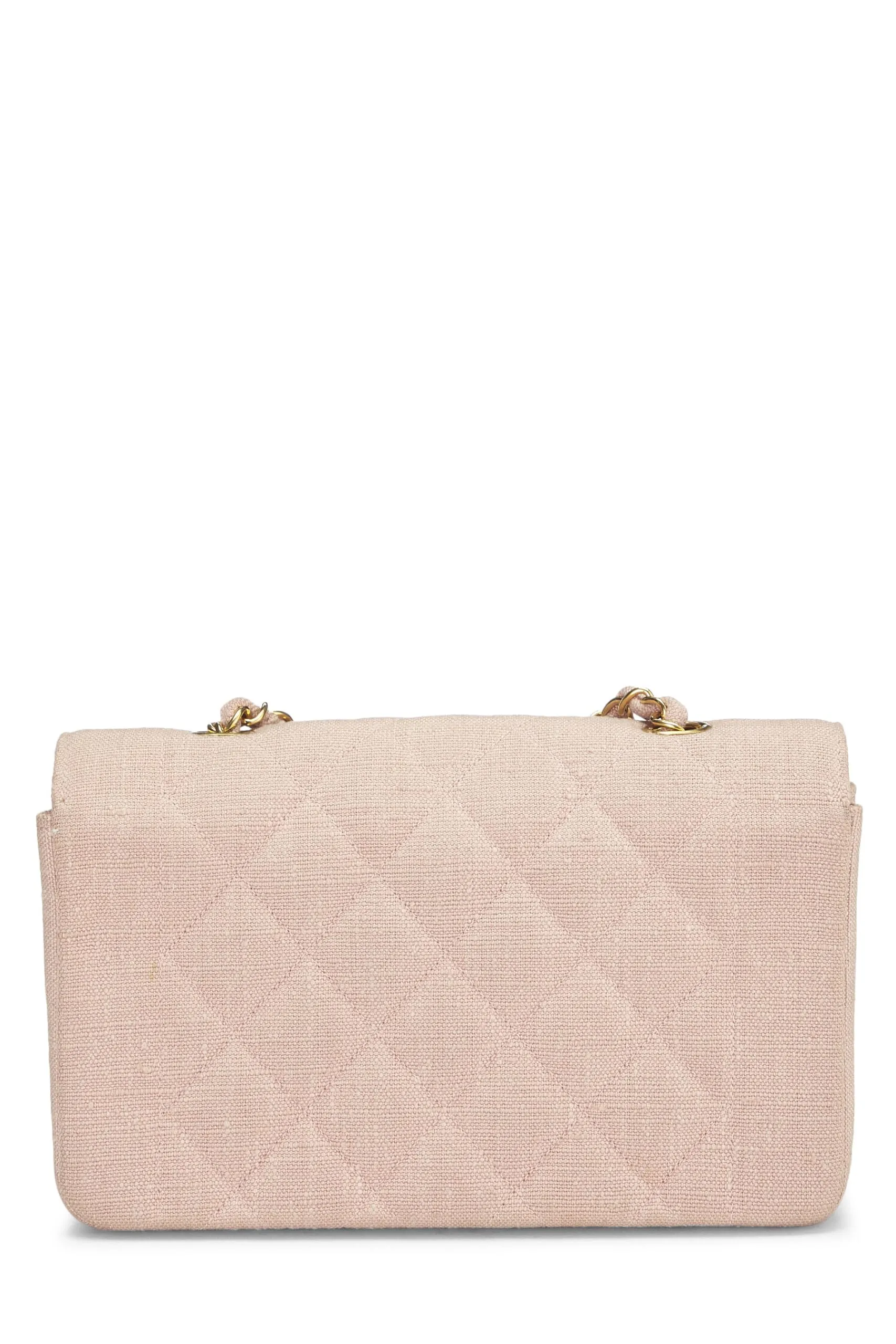 Chanel,  Pink Linen Diana Flap Small, Pink