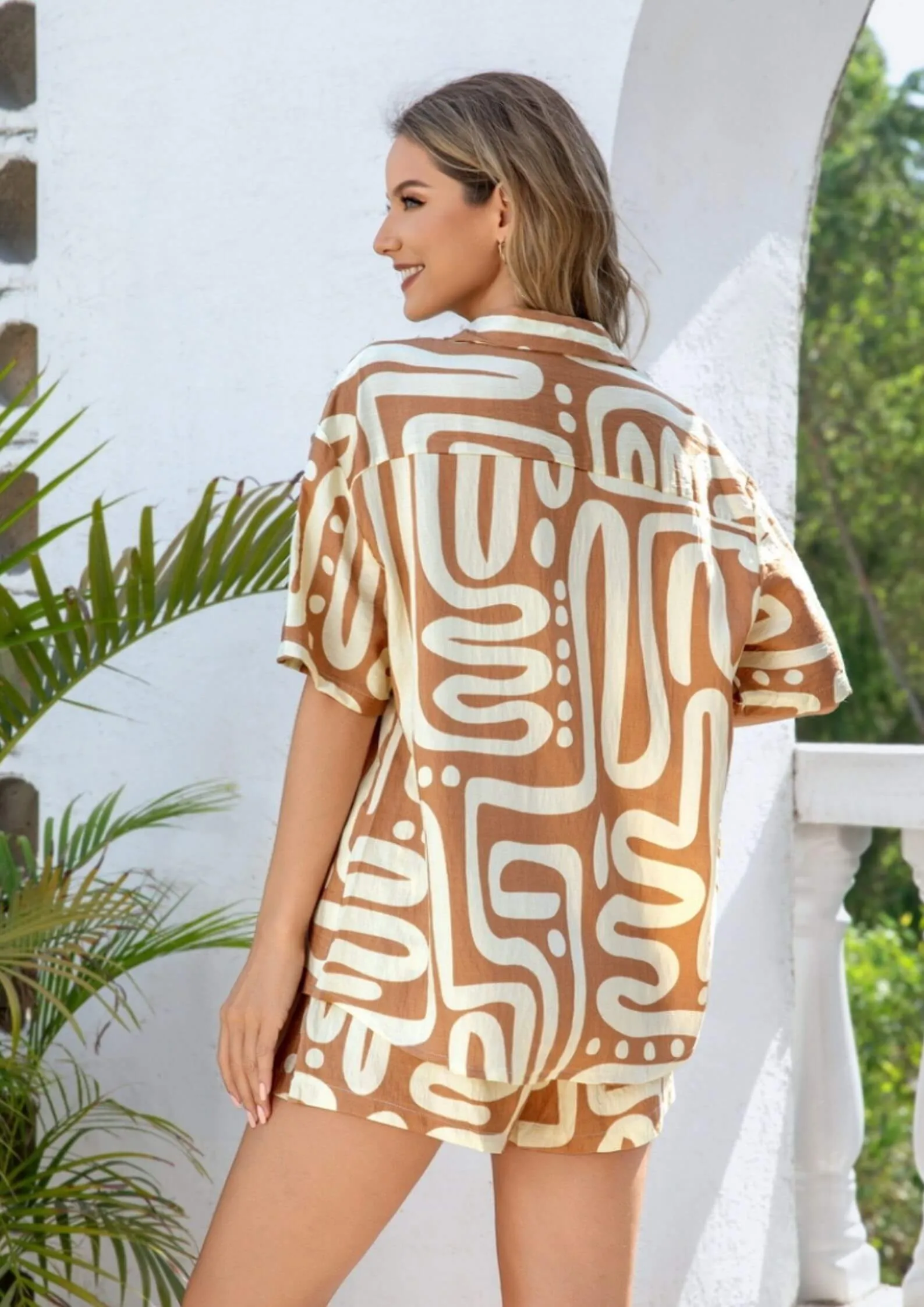 Channing Top and Shorts Matching Set in Biscuit