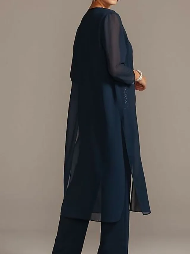 Chiffon 3/4 Sleeve Shrugs Cape  For Party Evening Mother of Bride  Weddinh Guest Simple Pure Color Wedding Wraps