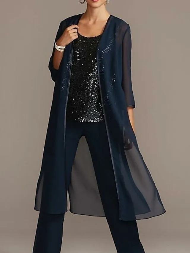 Chiffon 3/4 Sleeve Shrugs Cape  For Party Evening Mother of Bride  Weddinh Guest Simple Pure Color Wedding Wraps