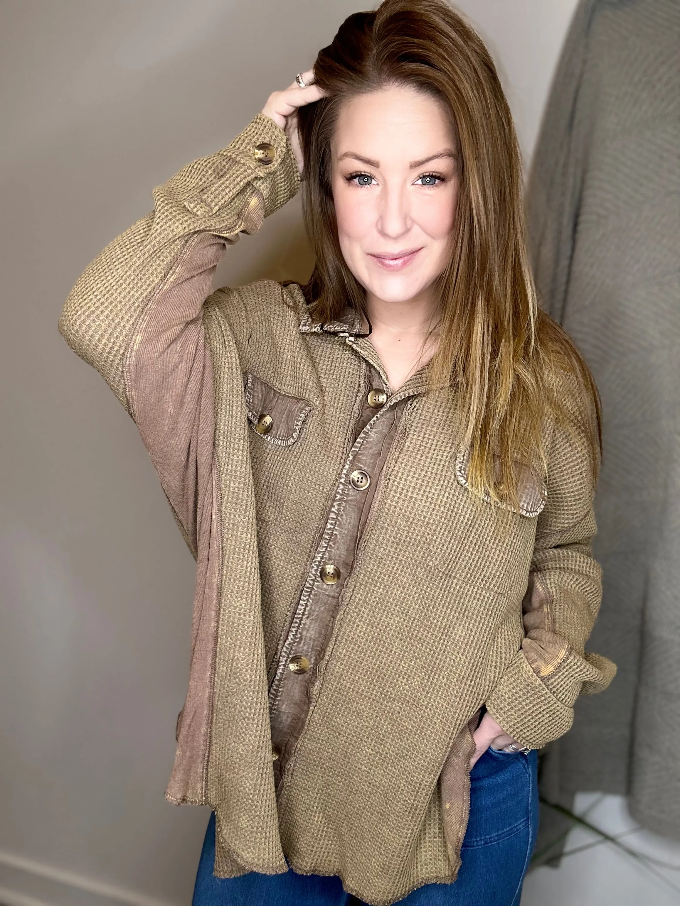 Coco Waffle Knit Shacket