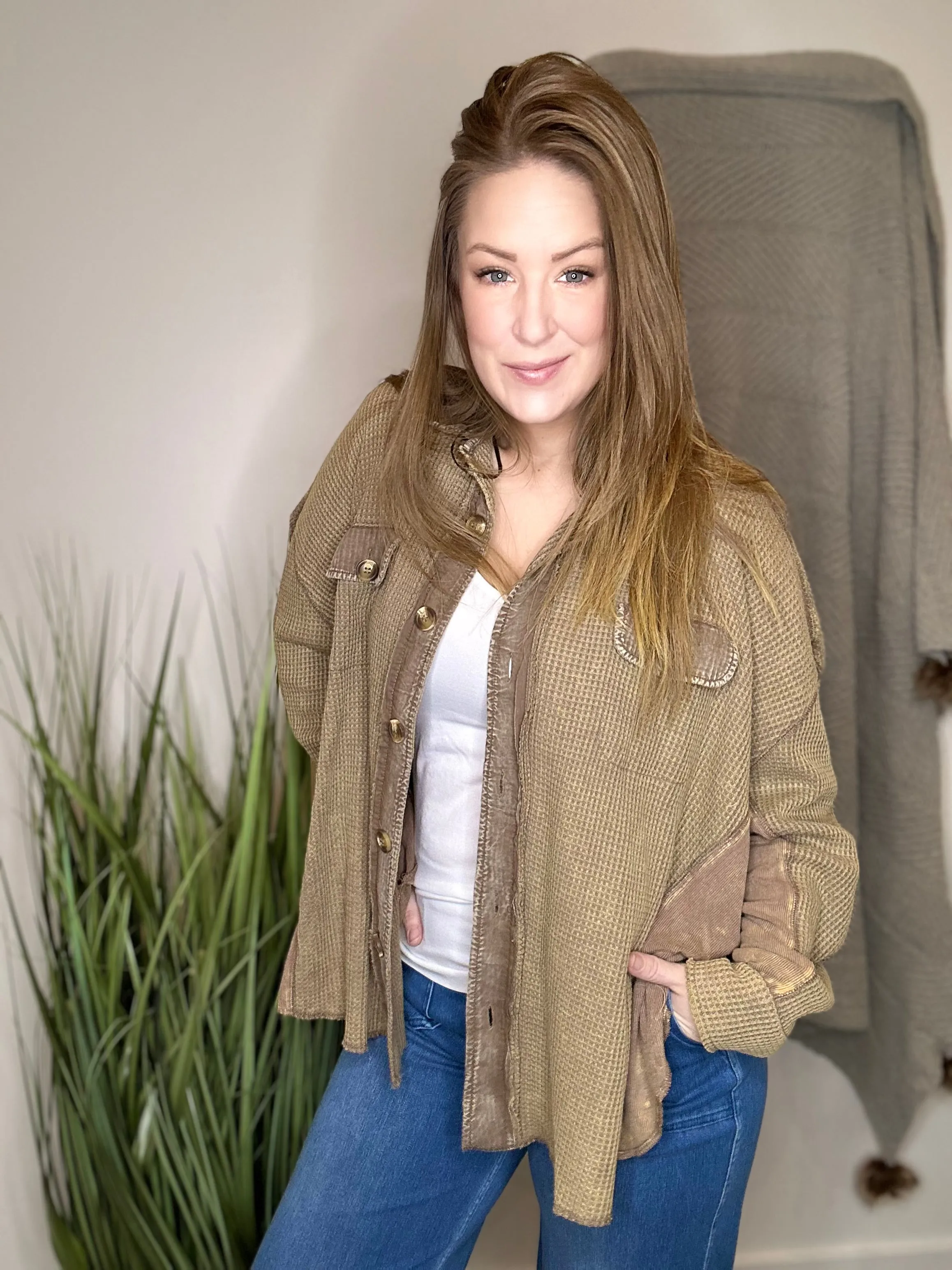 Coco Waffle Knit Shacket