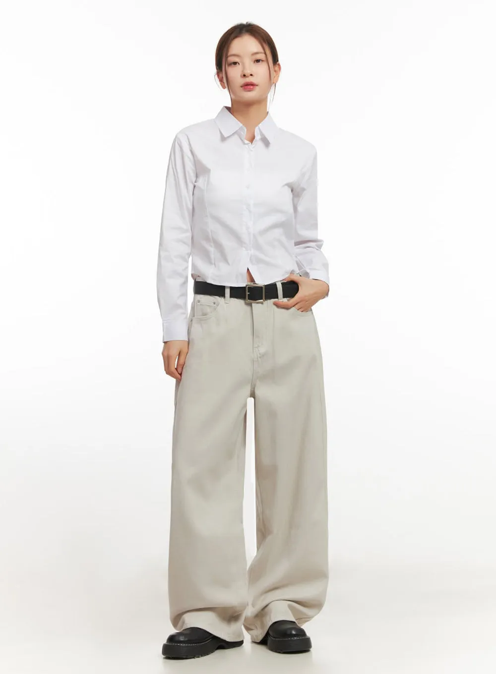 Comfy Cotton Wide-Leg Trousers IM513