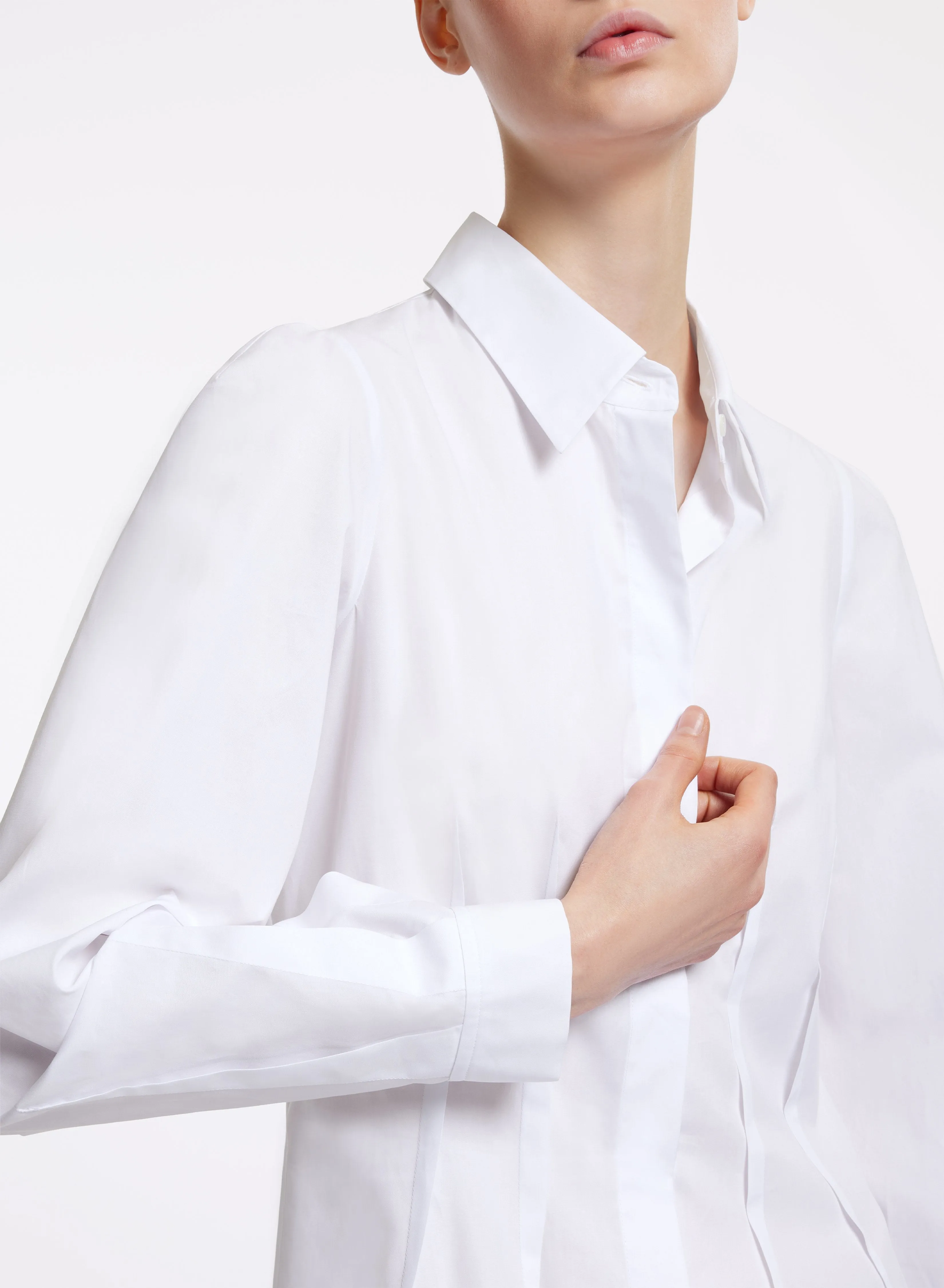 Cotton Dress with Inverted Darts