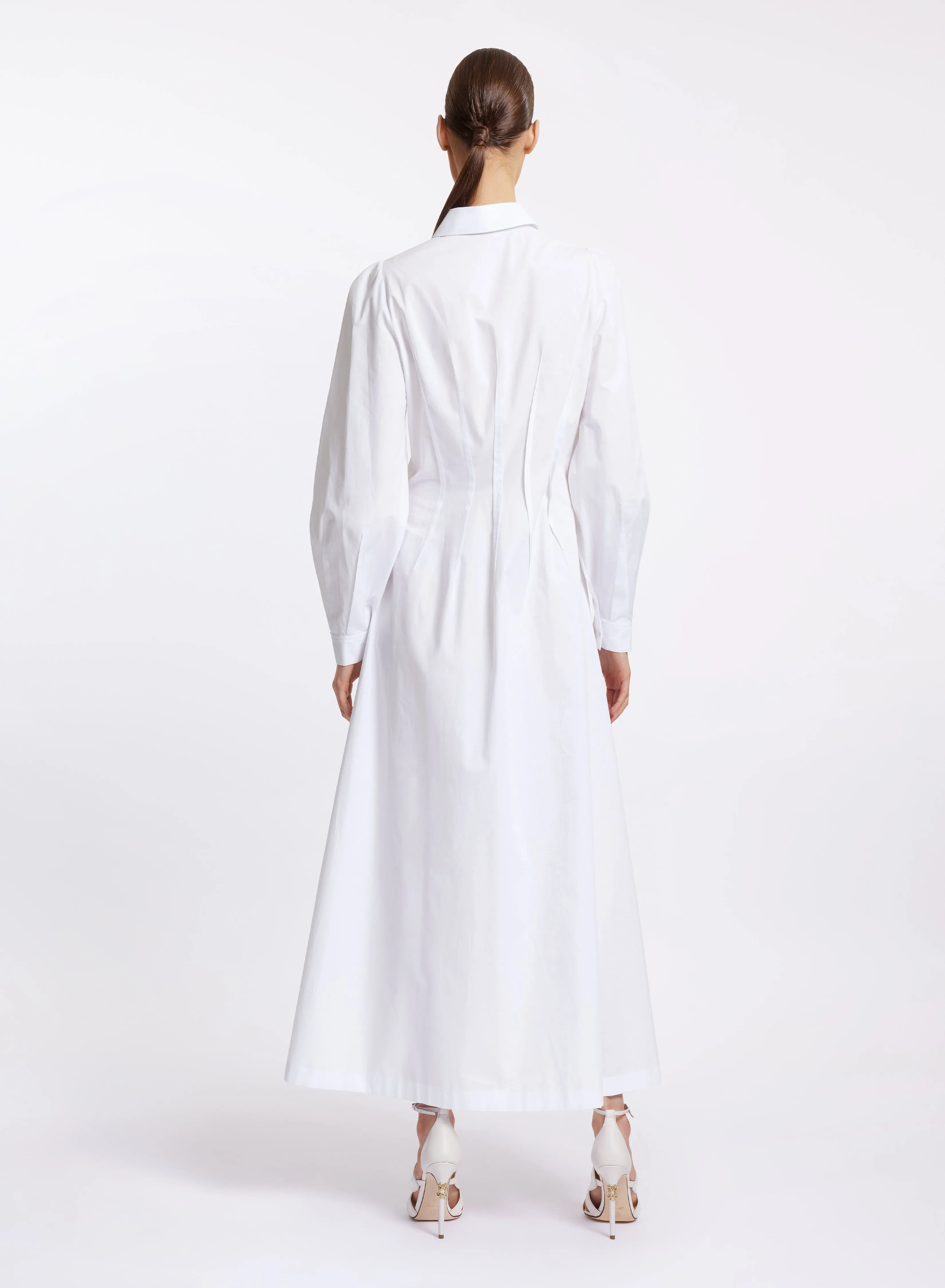Cotton Dress with Inverted Darts