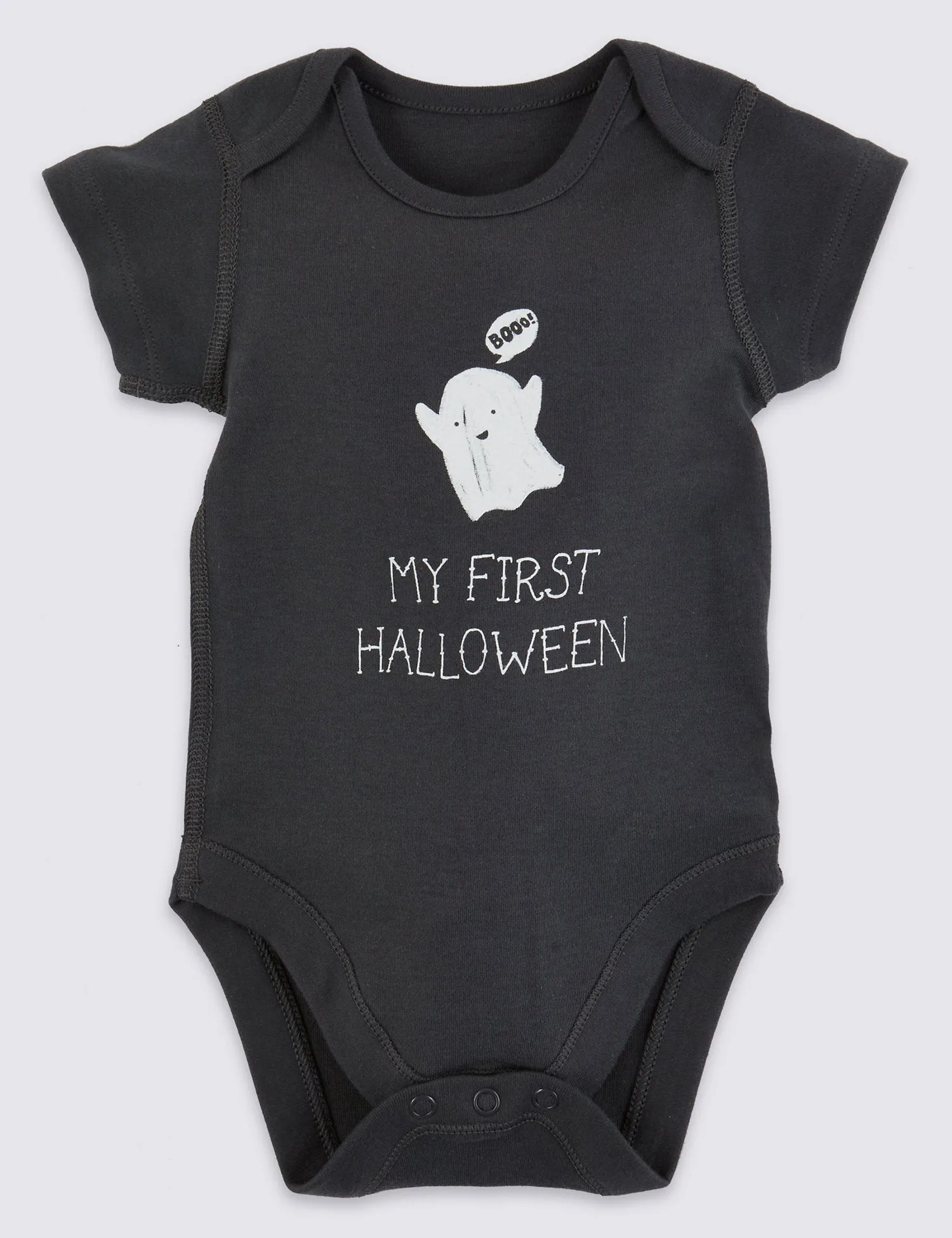 Cotton Halloween Ghost Print Bodysuit