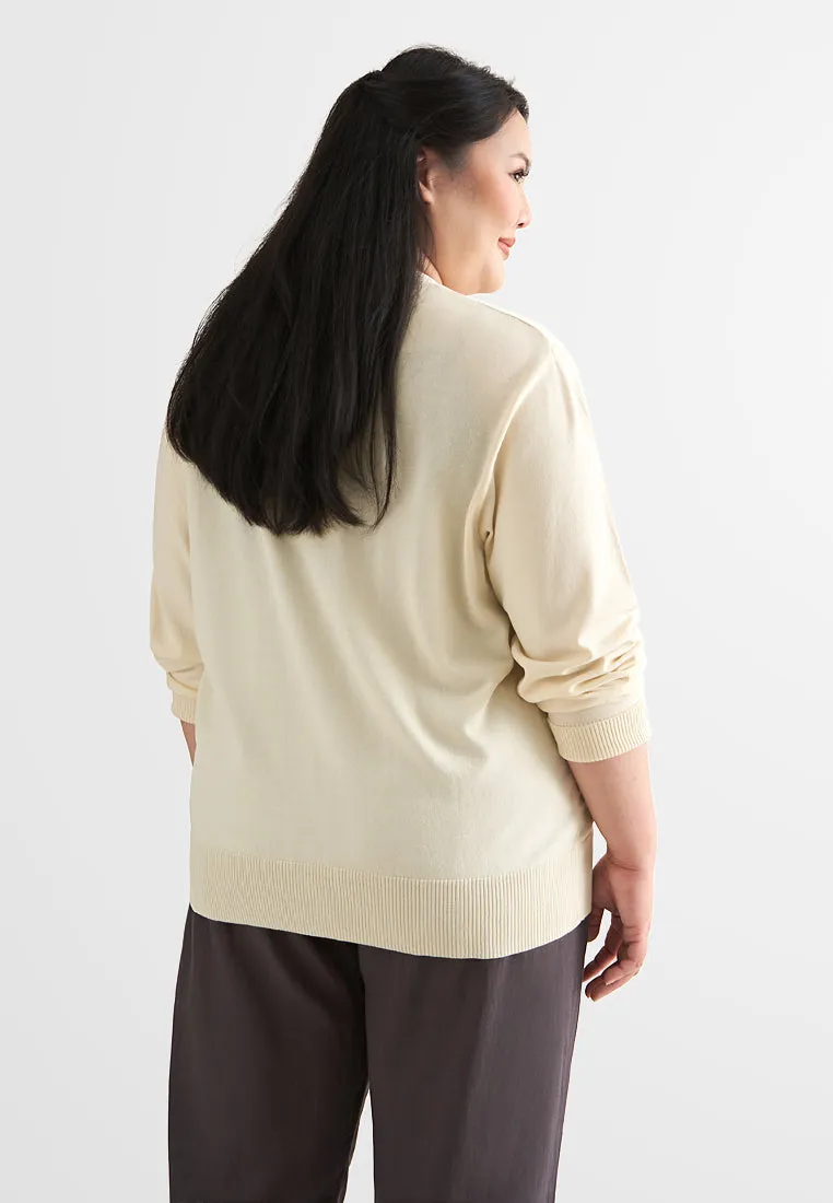 Crissa Classic V-Neck Knit Cardigan