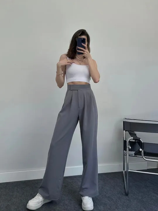 Daily Velcro Waist Belt Loose Trousers
