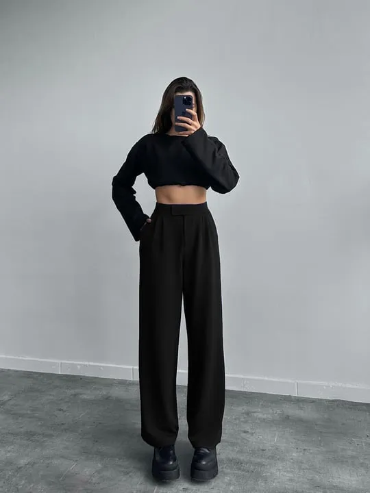 Daily Velcro Waist Belt Loose Trousers