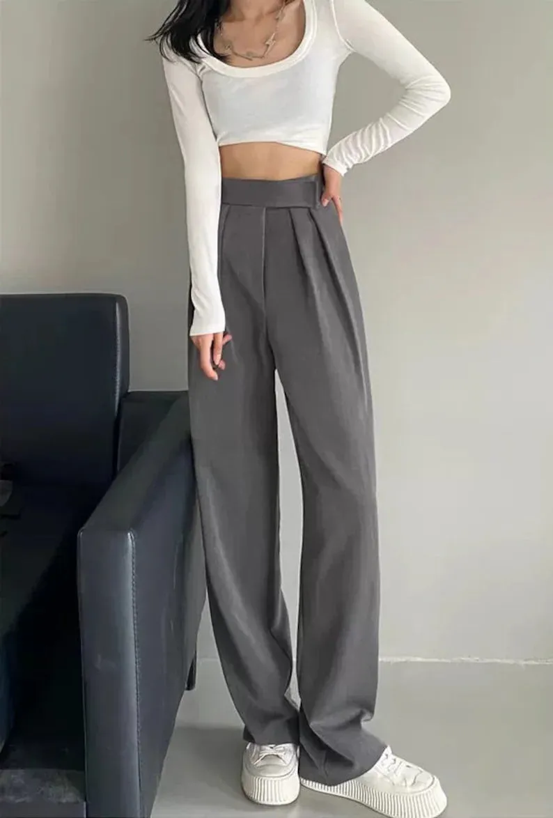 Daily Velcro Waist Belt Loose Trousers