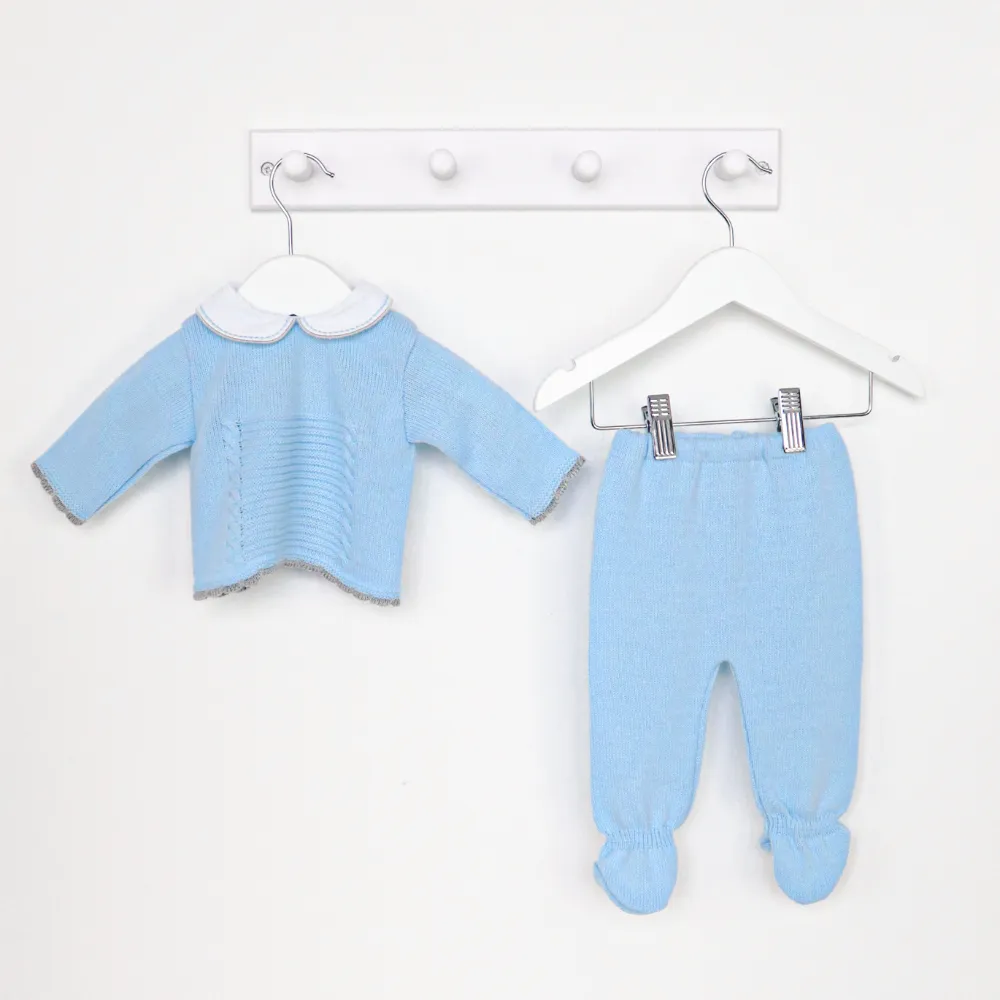 Dandelion Blue & Grey Knitted 2 Piece Set