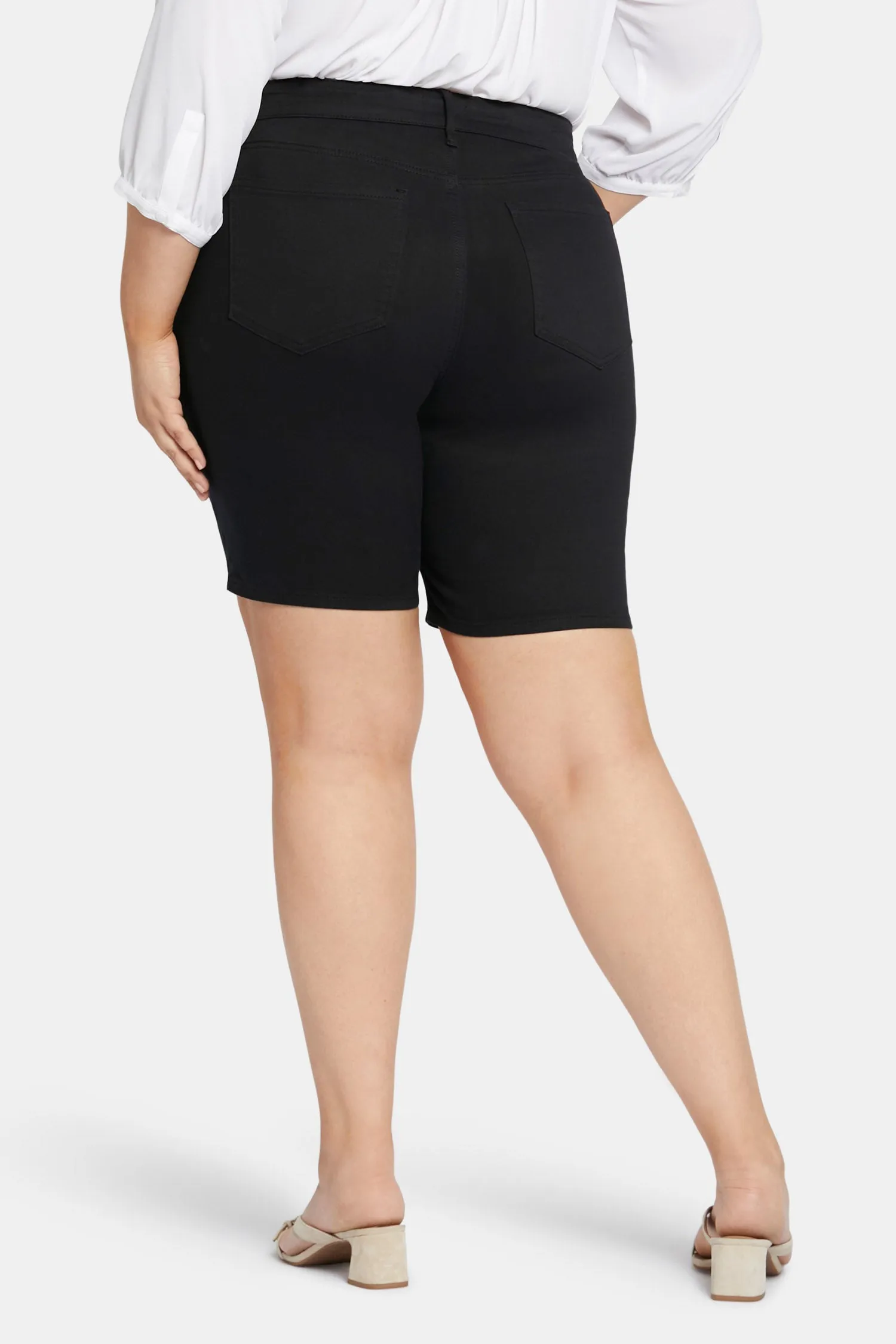Ella Denim Shorts In Petite Plus - Black