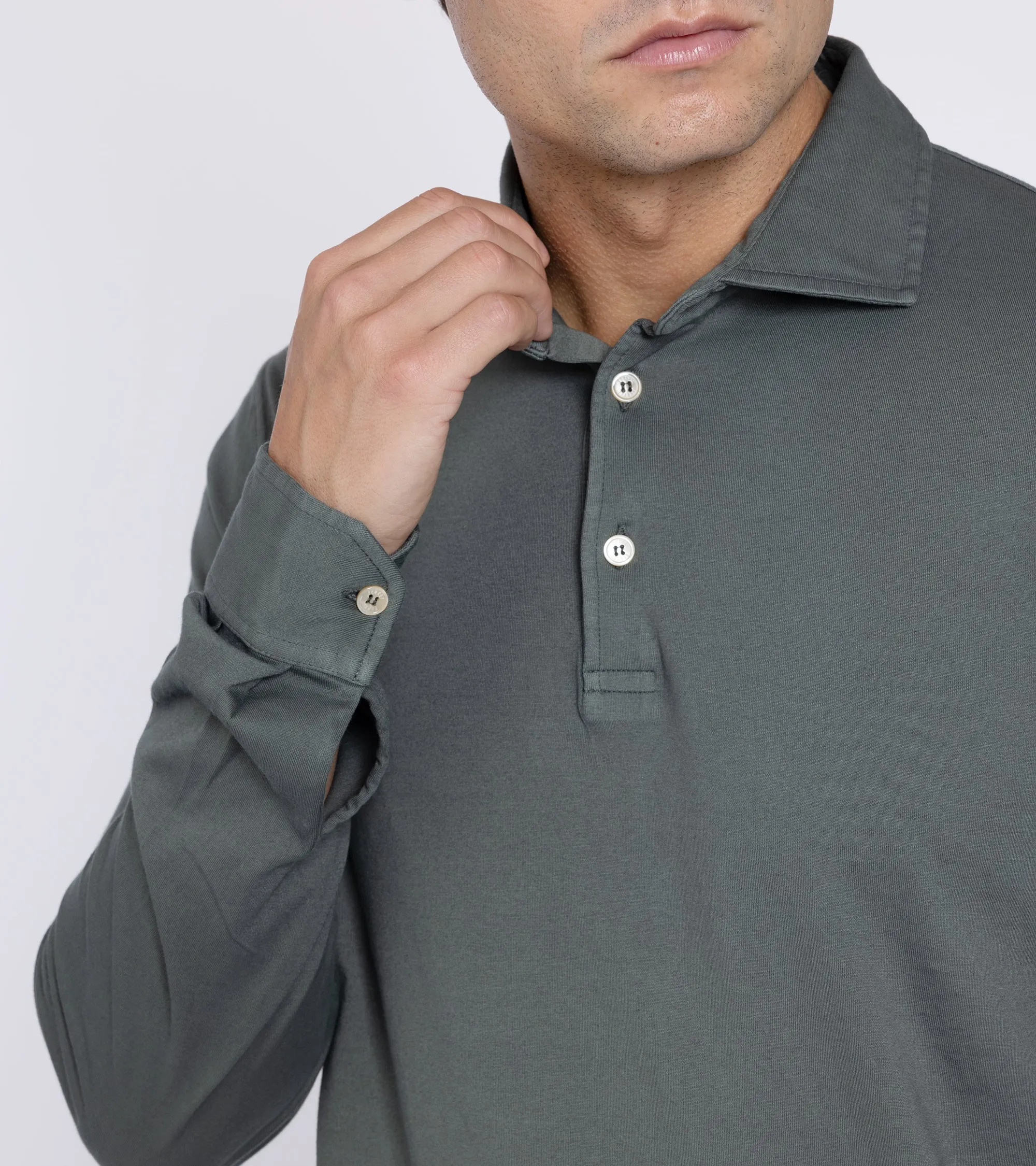 Fedeli Jersey Polo: Olive