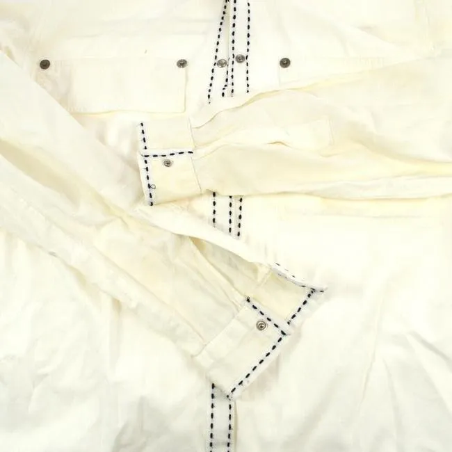 Fendi White Black Stitching Blouse