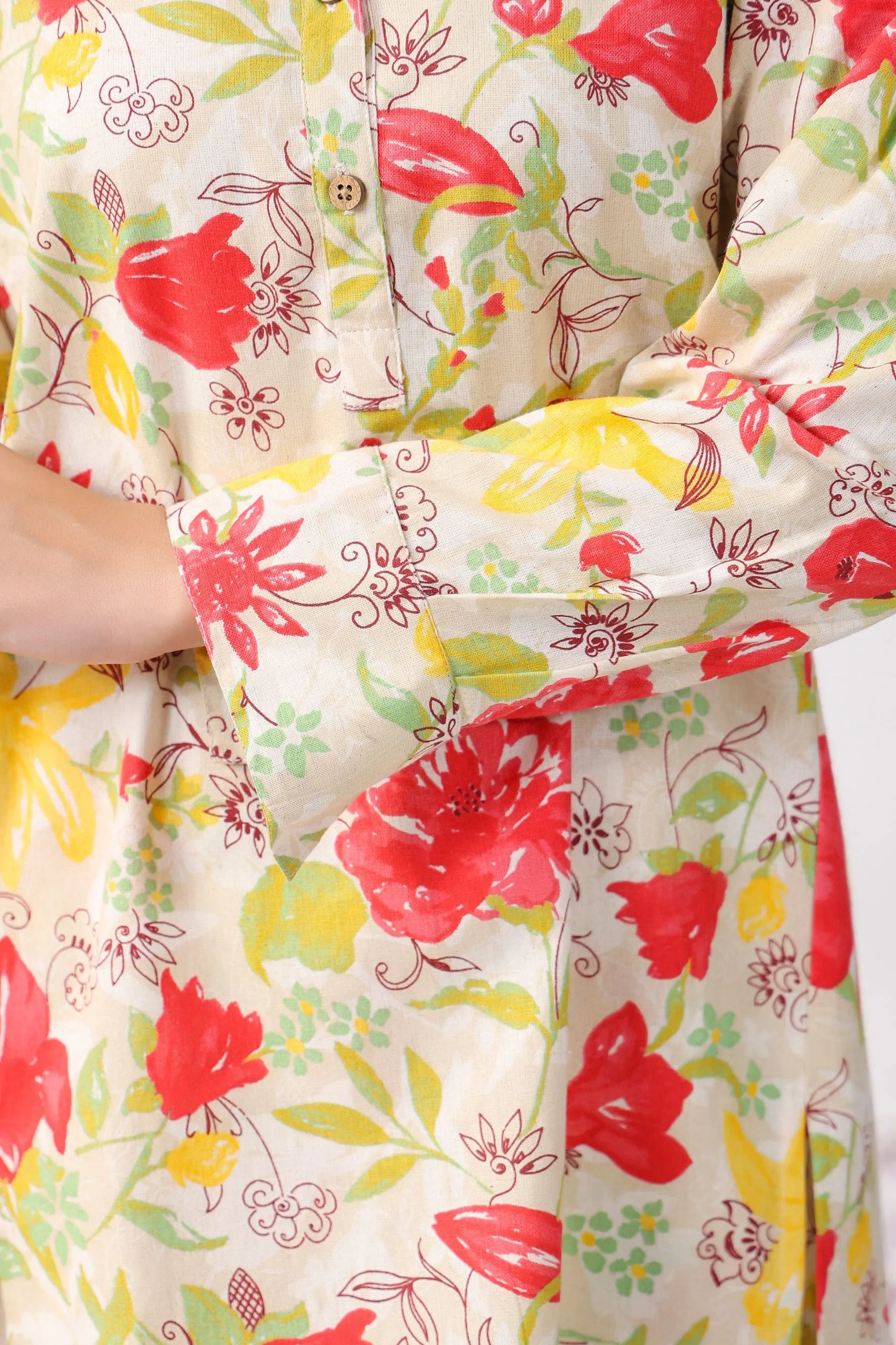 Fleurs Jaal On Cotton Flex Co-ord Set