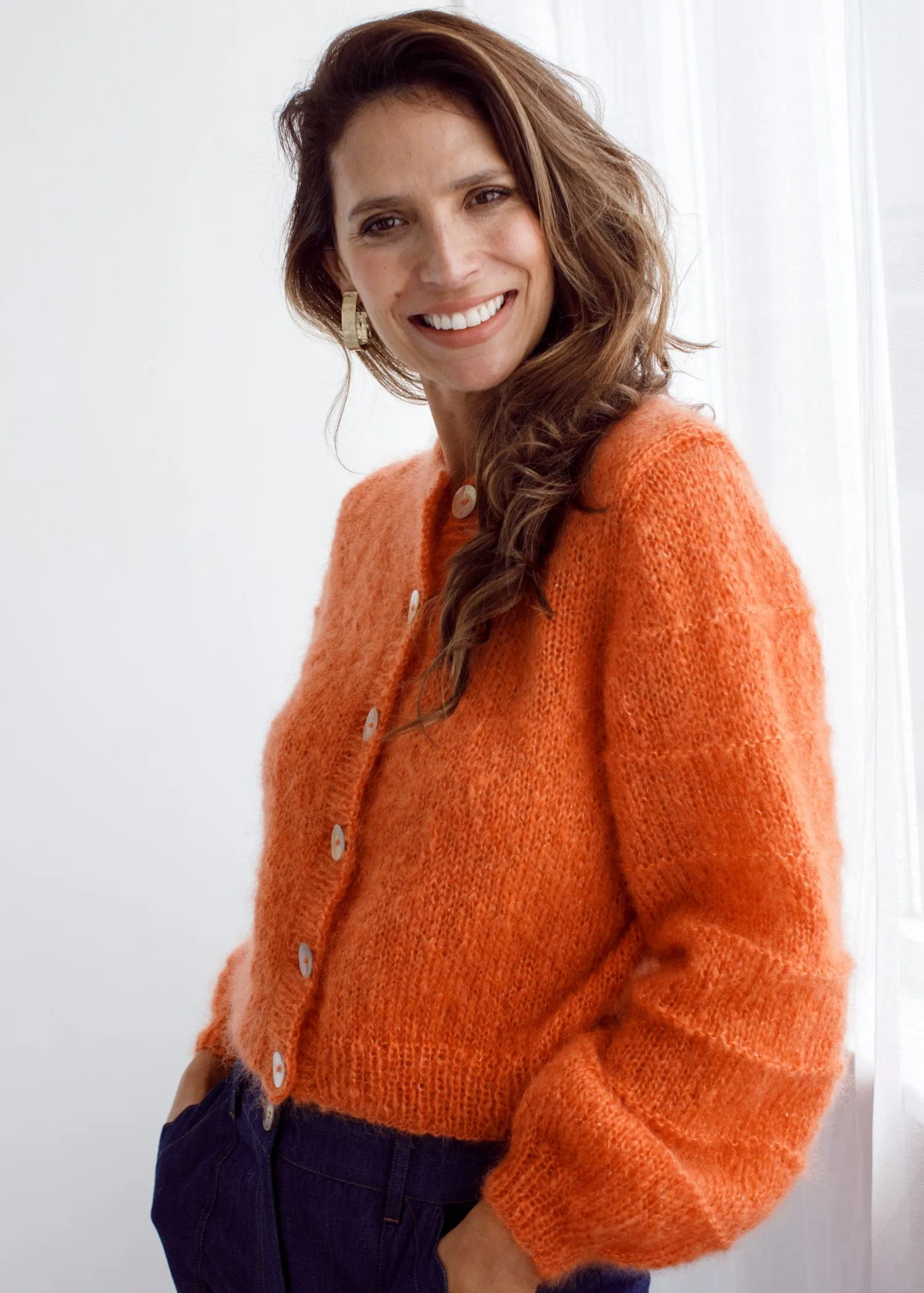 Flock Carrie Cardi Rockmelon Sparkle
