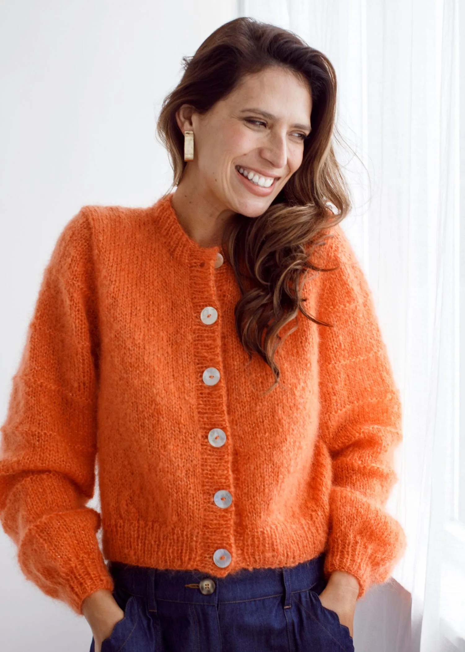 Flock Carrie Cardi Rockmelon Sparkle