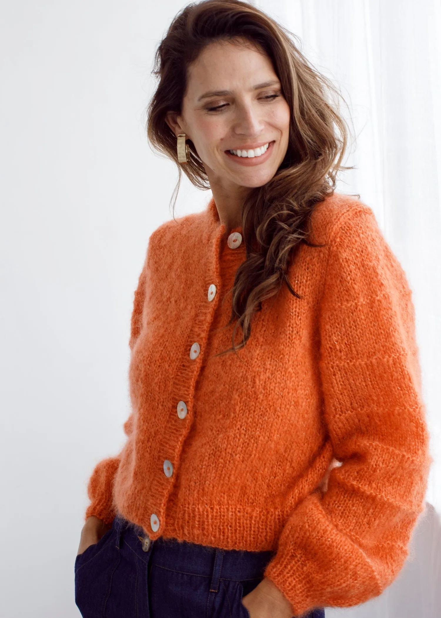 Flock Carrie Cardi Rockmelon Sparkle