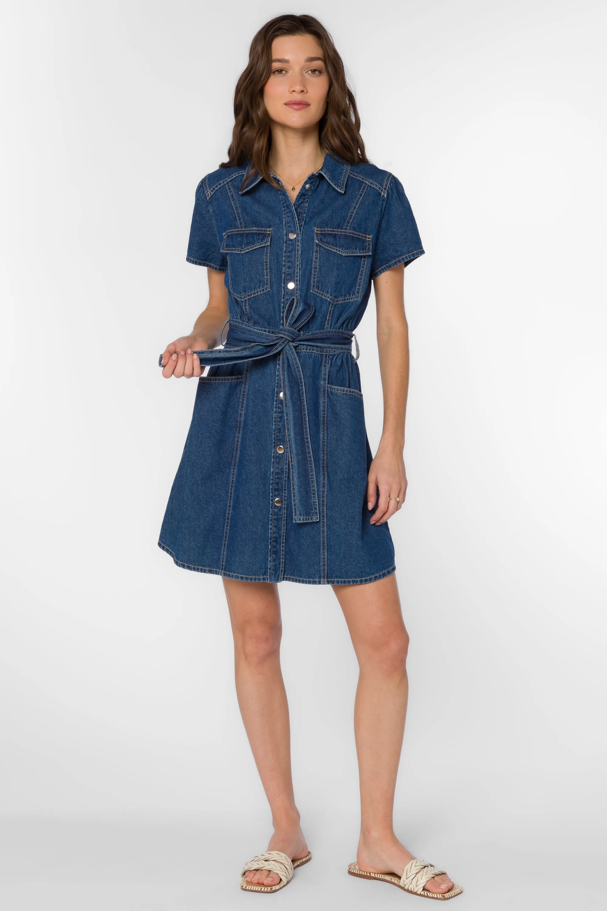 Fonda Vintage Blue Dress