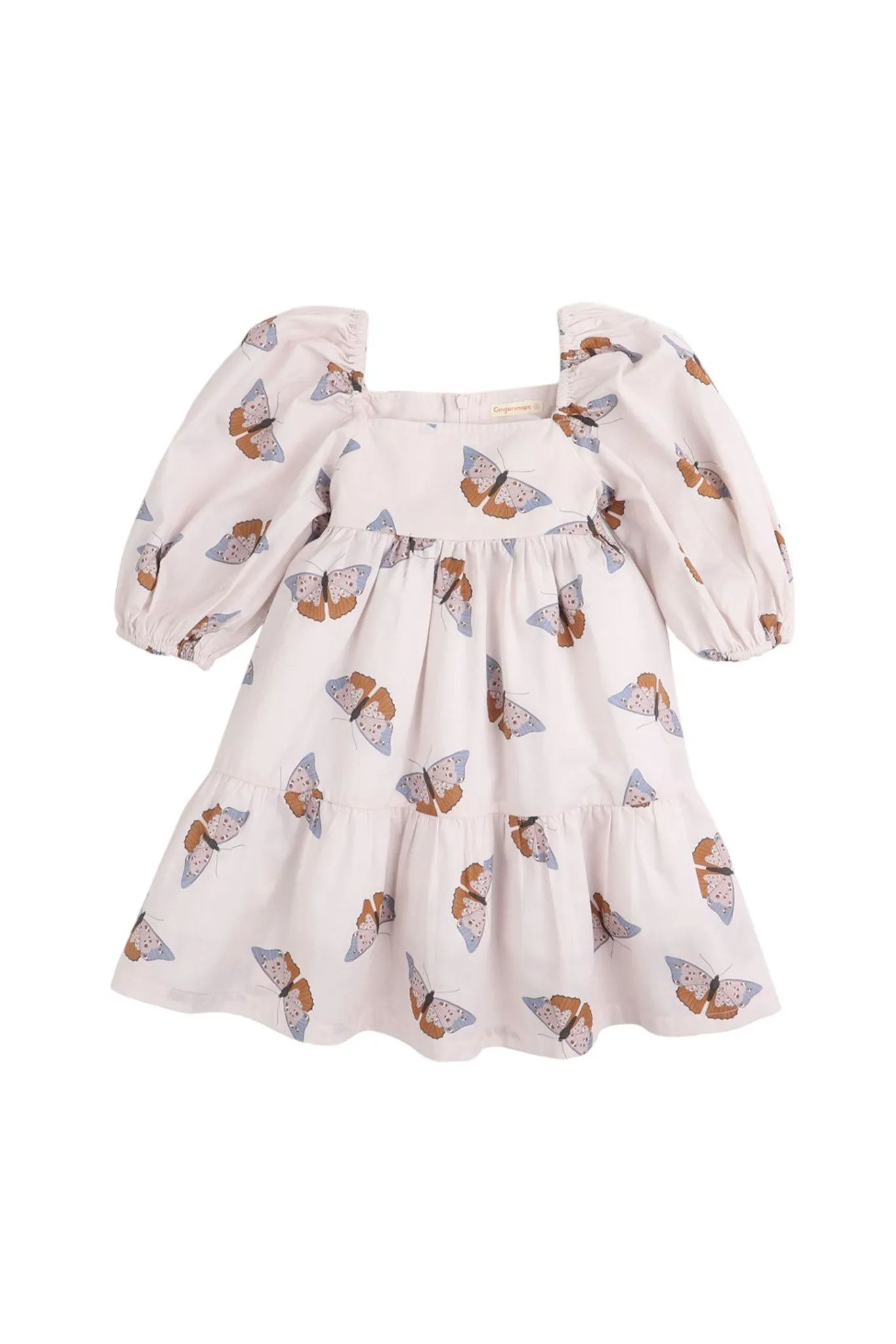 Gingersnaps Puff Sleeves Dress with Butterfly Print