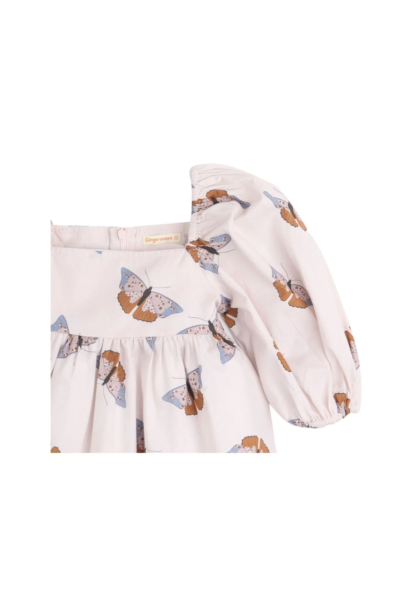 Gingersnaps Puff Sleeves Dress with Butterfly Print