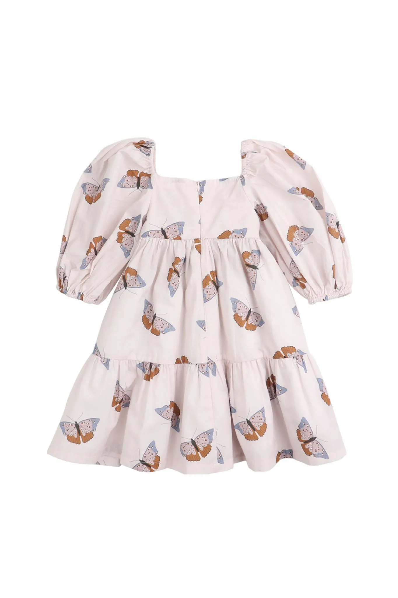 Gingersnaps Puff Sleeves Dress with Butterfly Print
